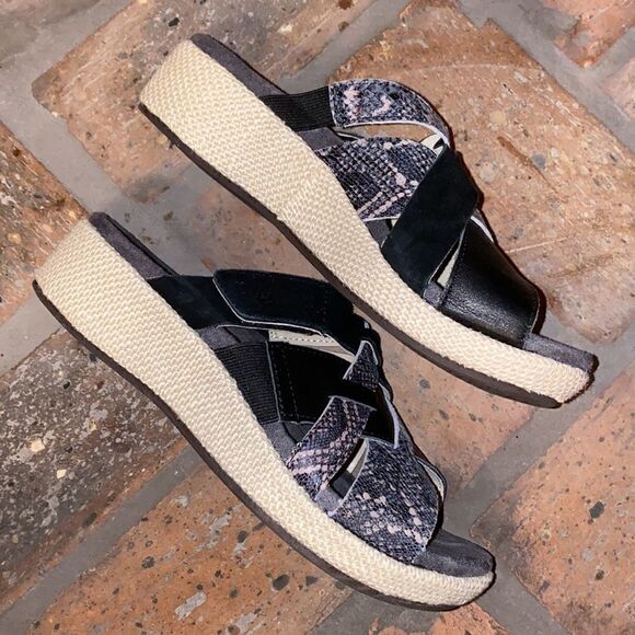 Spence size 7 strappy snake print and black slide ons - Picture 4 of 7